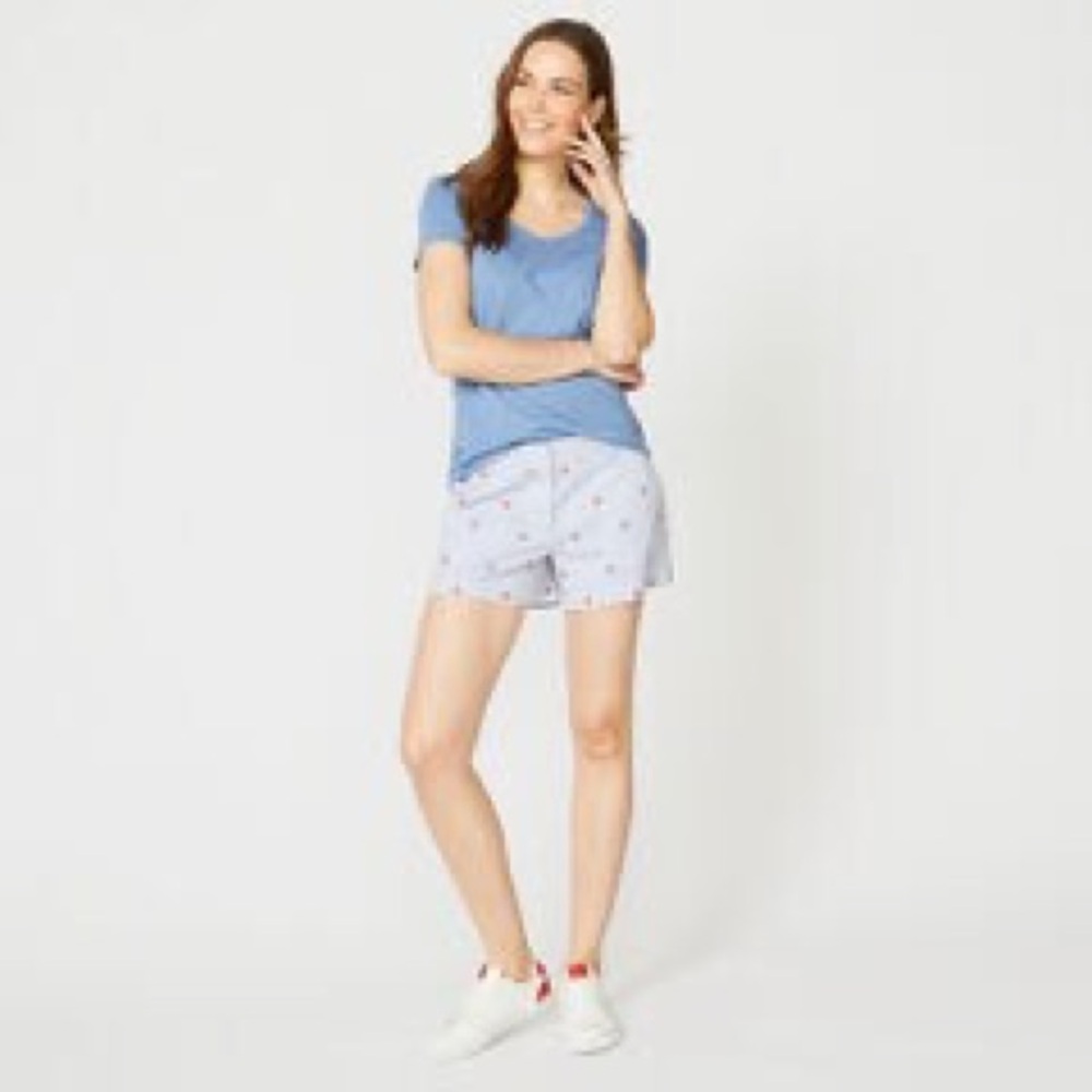 Nautica Blue and White Striped Women's Shorts - Picture 4 of 4